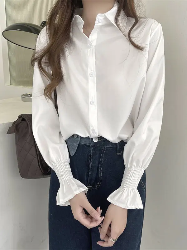 Белая женская рубашка с длинным рукавом для ранней весны, модная, универсальная, из высококачественного материала, свободного кроя, китайского происхождения
Белая женская рубашка с длинным рукавом для ранней весны, модная, универсальная, из высококачественного материала, свободного кроя, китайского происхождения