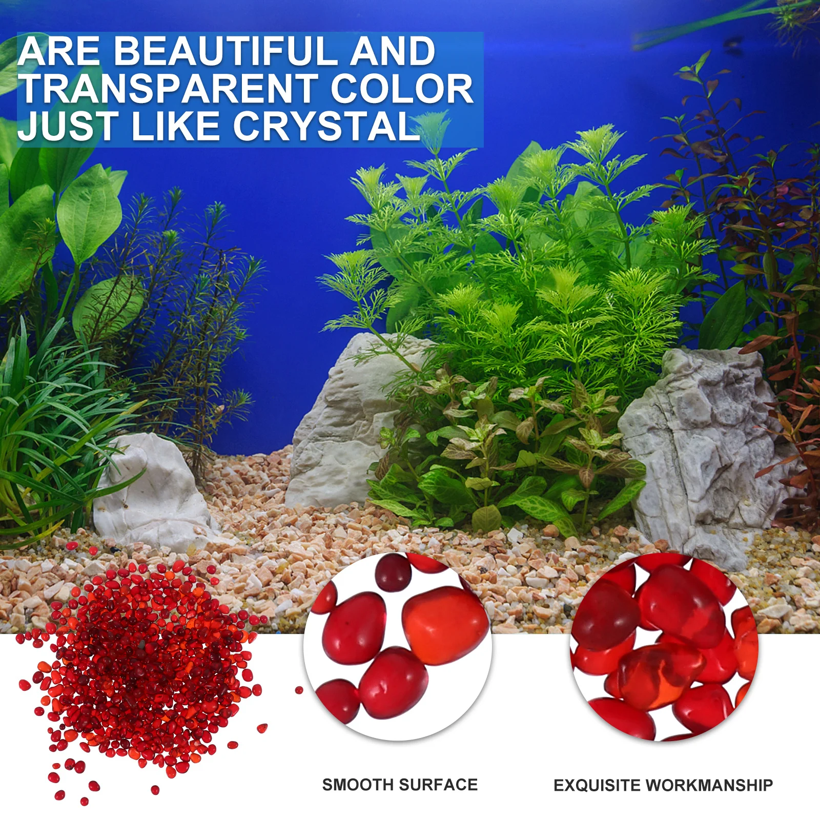 1Pack 500g Glass Crystal Stones Colorful Aquarium Pebbles No Fading Safe for Aquatic Pets Vase Filler Aquarium Stone 
1Pack 500g Glass Crystal Stones Colorful Aquarium Pebbles No Fading Safe for Aquatic Pets Vase Filler Aquarium Stone