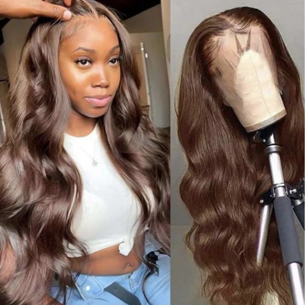 Chocolate Brown Body Wave 13x6 Lace Front Wig Pre-Plucked Brazilian Human Virgin Hair 13x4 HD Frontal Wig 200 Density
Chocolate Brown Body Wave 13x6 Lace Front Wig Pre-Plucked Brazilian Human Virgin Hair 13x4 HD Frontal Wig 200 Density