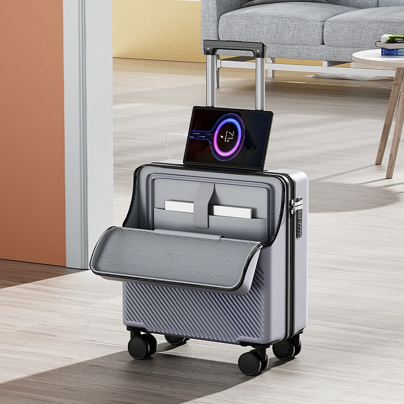 Luggage 20 inch Front Opening Boarding Box Trolley Case 18 inch Password Cabin Suitcase with USB Charging Port Cup Holder
Luggage 20 inch Front Opening Boarding Box Trolley Case 18 inch Password Cabin Suitcase with USB Charging Port Cup Holder