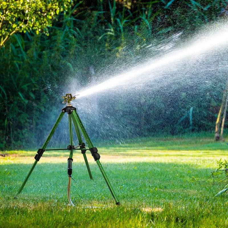 Impact Sprinkler Head On Tripod Base, Garden Sprinkler 360°Heavy Brass Sprinkler Nozzle, Metal Extension Legs Flip Locks
Impact Sprinkler Head On Tripod Base, Garden Sprinkler 360°Heavy Brass Sprinkler Nozzle, Metal Extension Legs Flip Locks