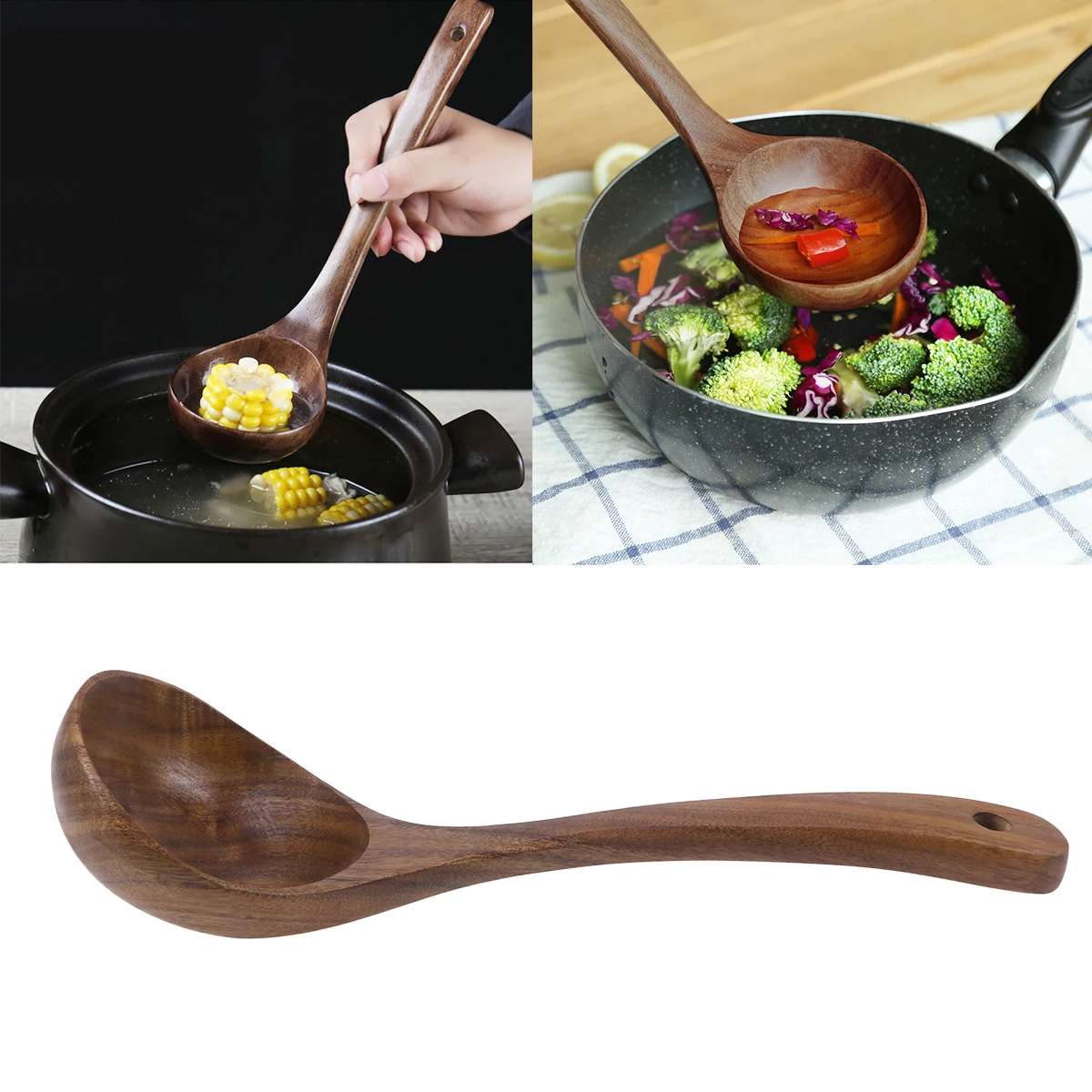 Soup Ladle Wooden Kitchen Utensils Natural Wood Cooking Scoop Heat Resistant Anti Cracking Non Stick Pan Compatible
Soup Ladle Wooden Kitchen Utensils Natural Wood Cooking Scoop Heat Resistant Anti Cracking Non Stick Pan Compatible