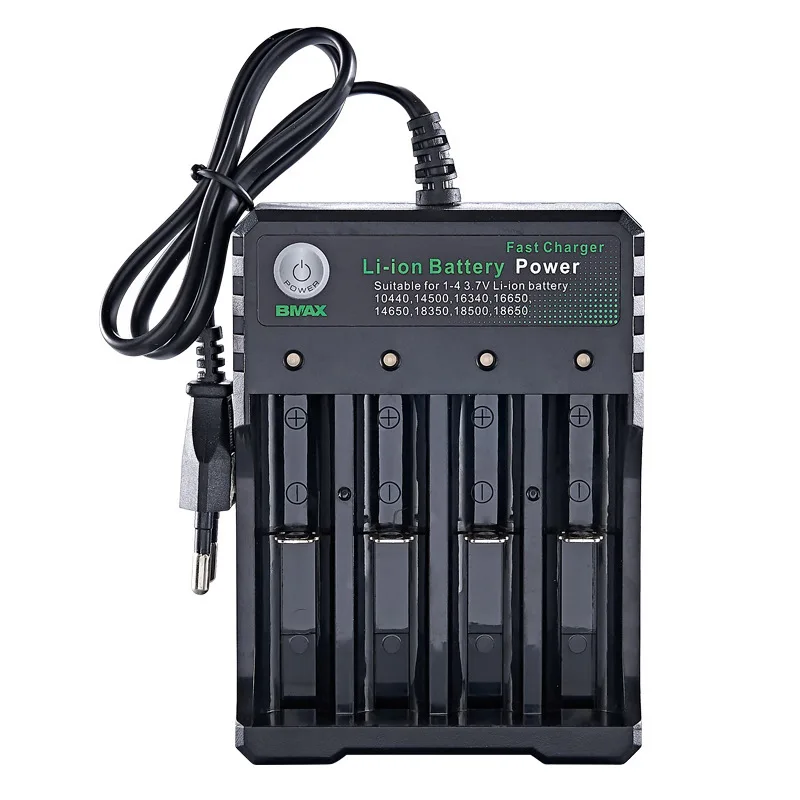 4 Slot 18650/14500/16650/16340 Battery Charger Portable Charger EU Plug 
4 Slot 18650/14500/16650/16340 Battery Charger Portable Charger EU Plug