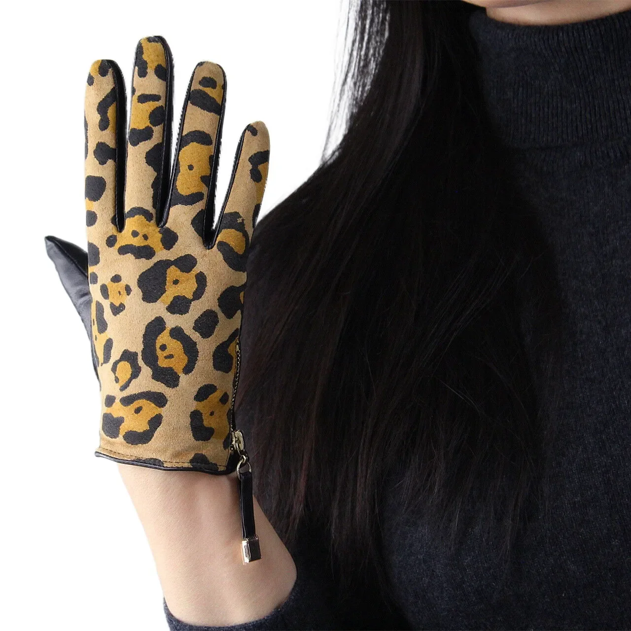 DooWay Women's Motorcycle Gloves Winter Warm Real Leather Leopard Jaguar Print Suede Wrist Short Genuine Sheepskin TECH Glove
DooWay Women's Motorcycle Gloves Winter Warm Real Leather Leopard Jaguar Print Suede Wrist Short Genuine Sheepskin TECH Glove