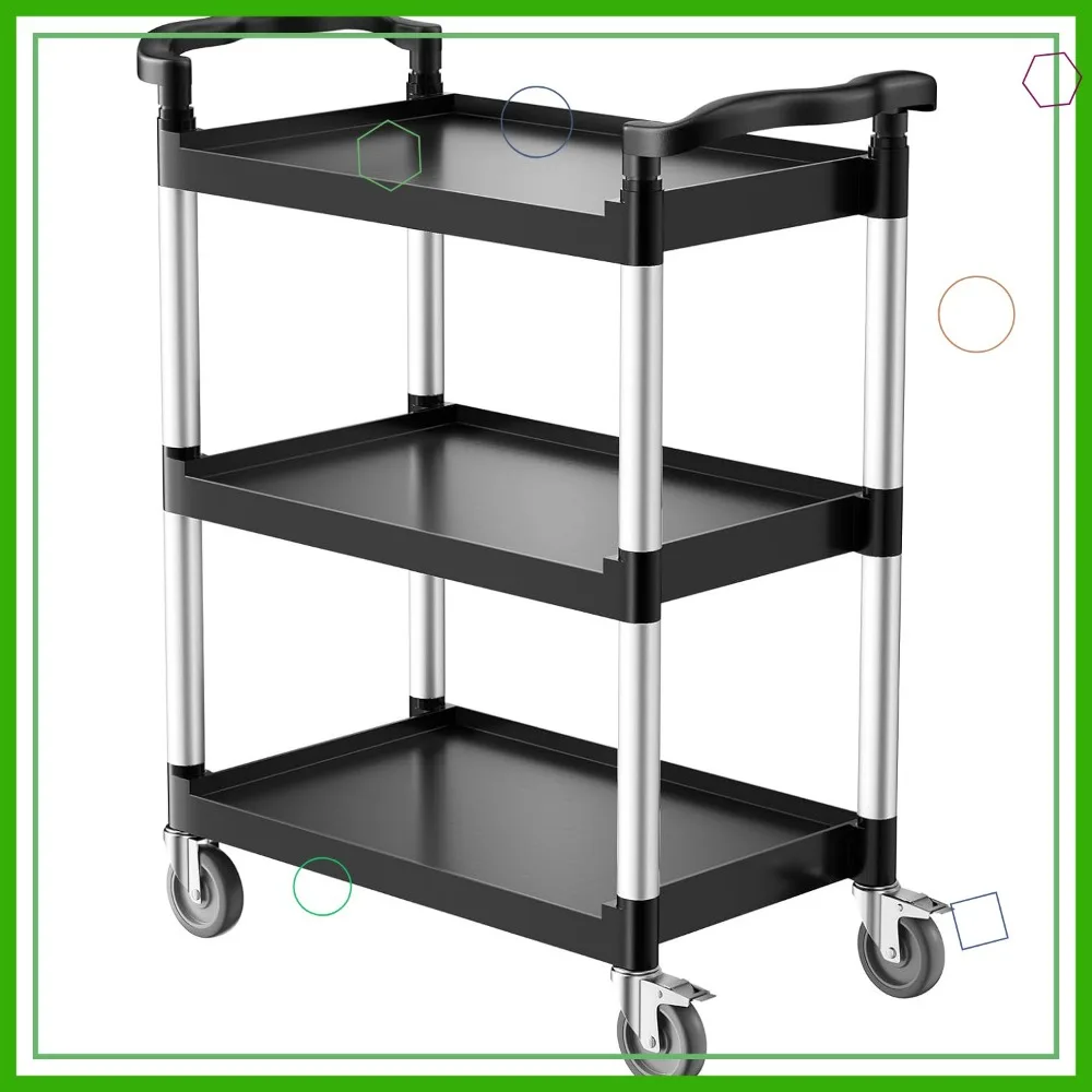 3-Tier Utility Cart with 360° Wheels, 300 lbs Capacity, for Home, Office, Kitchen Storage and Organization
3-Tier Utility Cart with 360° Wheels, 300 lbs Capacity, for Home, Office, Kitchen Storage and Organization