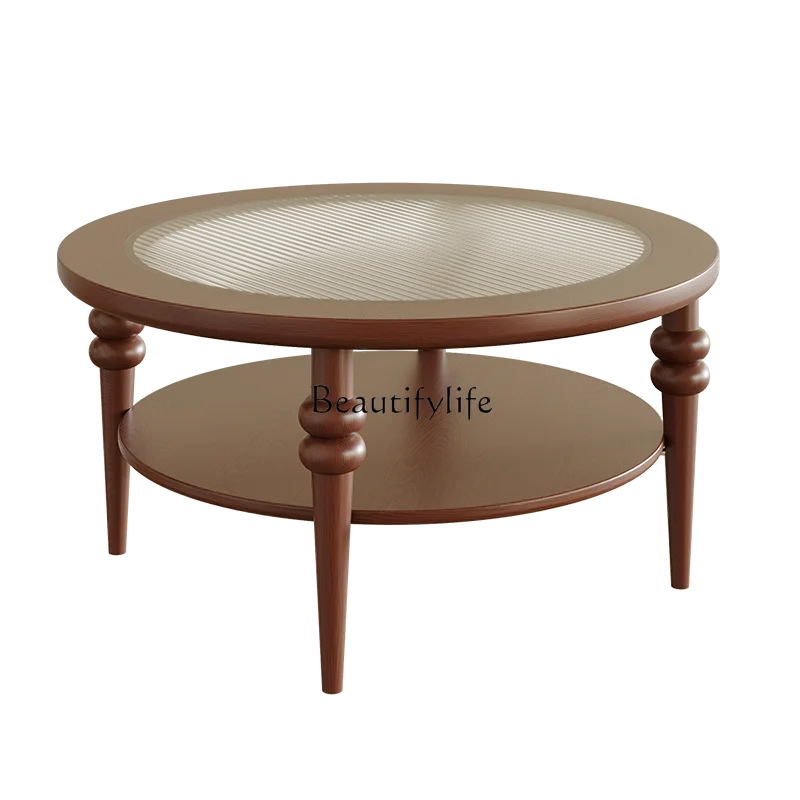 Chinese Style French Style round Tea Table Living Room Solid Wood Changhong Glass Tea Table
Chinese Style French Style round Tea Table Living Room Solid Wood Changhong Glass Tea Table