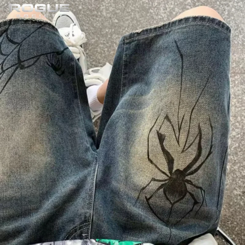 Luxury Summer American Trend Vintage Men Denim Shorts Spider Web Print Washed High Waist Streetwear Urban Bermuda Casual Jorts
Luxury Summer American Trend Vintage Men Denim Shorts Spider Web Print Washed High Waist Streetwear Urban Bermuda Casual Jorts