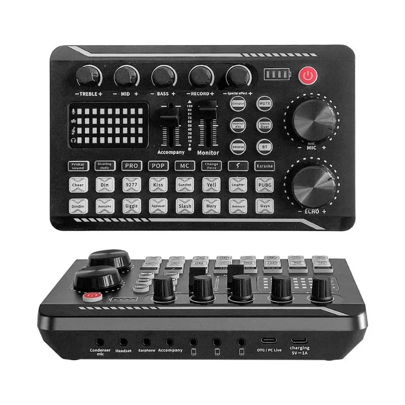 Live broadcast sound card, mobile phone, computer live broadcast sound card, full set of live streaming host singing sound card
Live broadcast sound card, mobile phone, computer live broadcast sound card, full set of live streaming host singing sound card