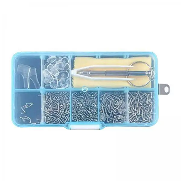 Glasses Repair Kit Plastic Metal Multifunction Toolbox for Semi Rimless Glasses and Small Eyeglasses
Glasses Repair Kit Plastic Metal Multifunction Toolbox for Semi Rimless Glasses and Small Eyeglasses