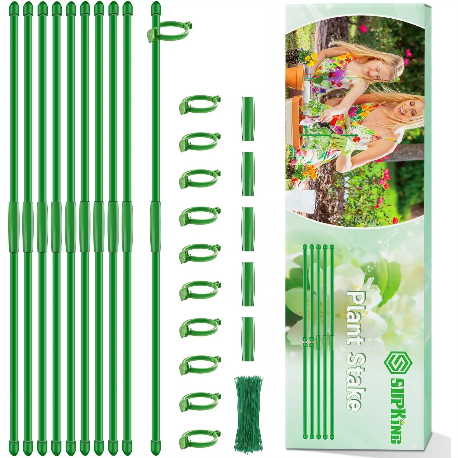 17in Plant Stakes with Clips, 10-Pack Fiberglass Support Sticks Extend to 3-5ft for Indoor Outdoor Potted Tomatoes Roses
17in Plant Stakes with Clips, 10-Pack Fiberglass Support Sticks Extend to 3-5ft for Indoor Outdoor Potted Tomatoes Roses