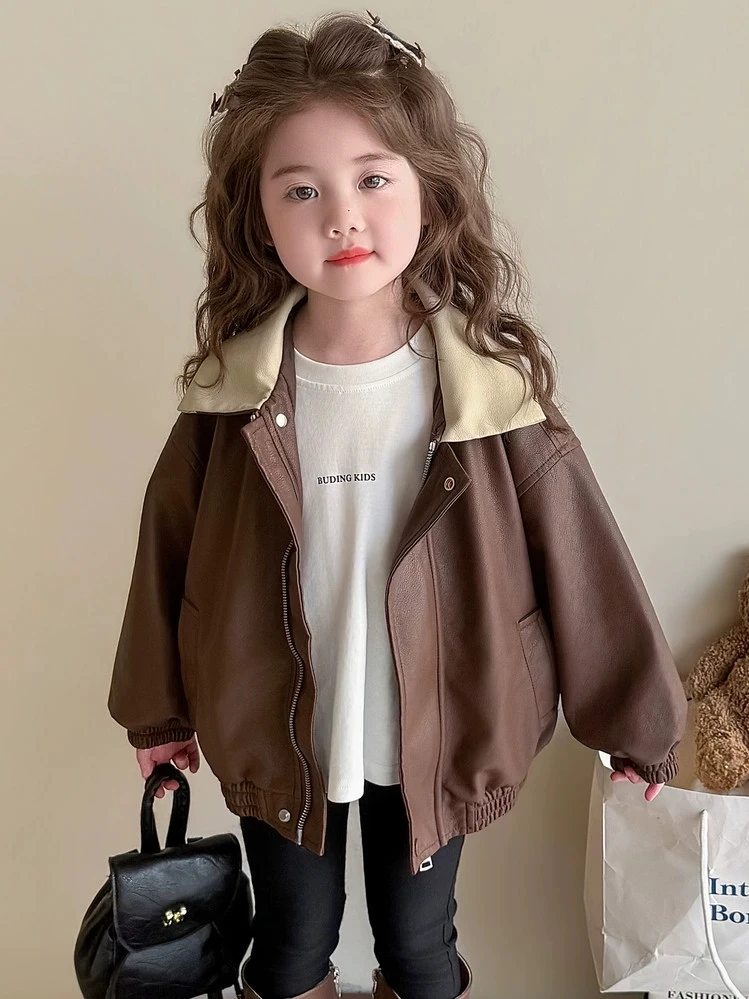 Girls Leather Jacket 2026 Spring Autumn New Children Clothing Fashion Korean Versatile Girls Jacket
Girls Leather Jacket 2026 Spring Autumn New Children Clothing Fashion Korean Versatile Girls Jacket