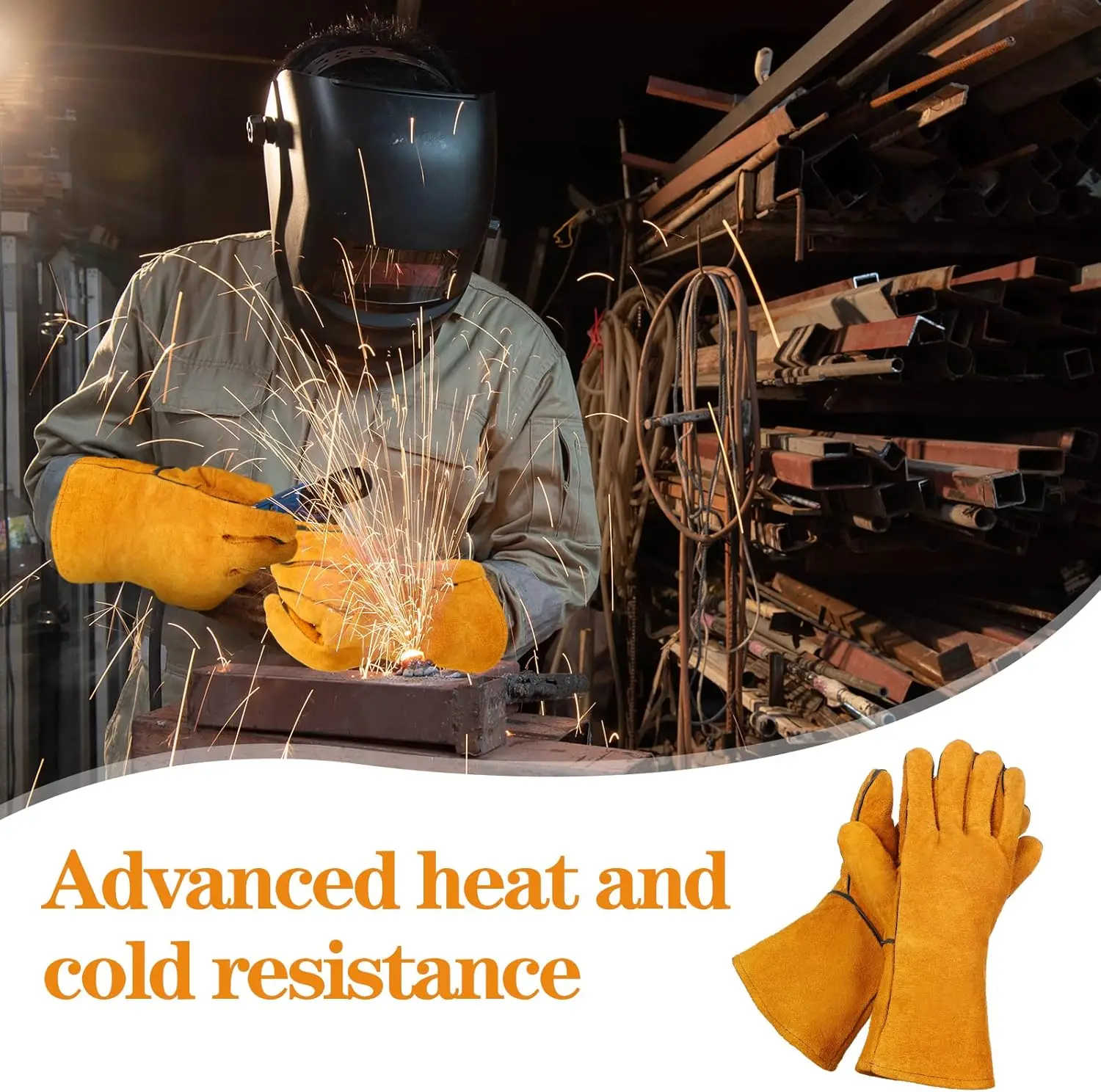 Heat-proof Welding Work Gloves 1/2 Pair Flame-retardant Metal Welding Protector Yellow Gloves Soldering Welding Gloves Tools
Heat-proof Welding Work Gloves 1/2 Pair Flame-retardant Metal Welding Protector Yellow Gloves Soldering Welding Gloves Tools