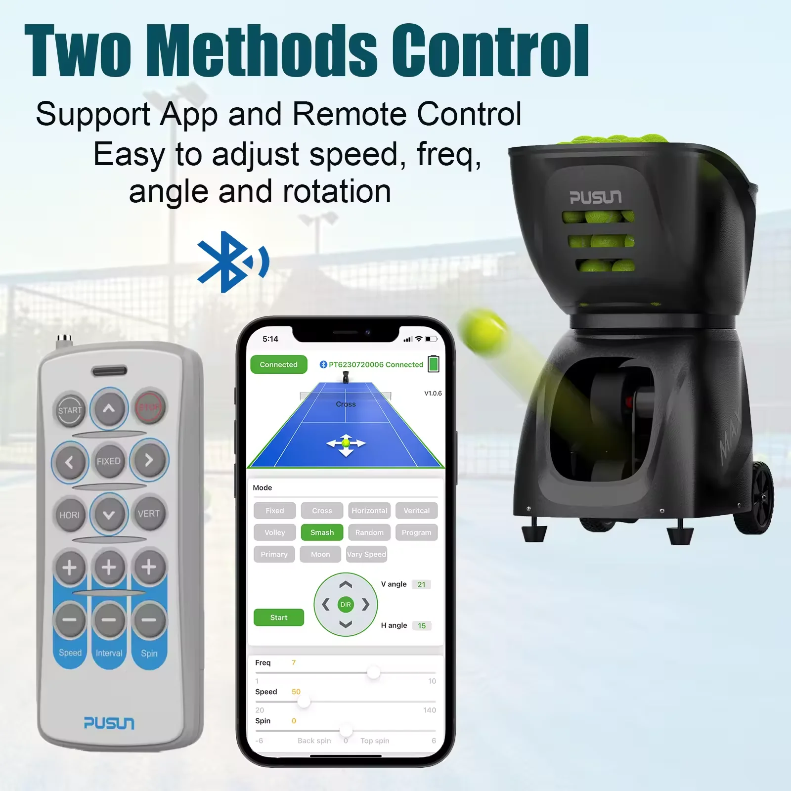 New Tennis Ball Launcher PT-MAX C With High-Capacity, Smart- Controlled, Ideal For Professional & Amateur Training
New Tennis Ball Launcher PT-MAX C With High-Capacity, Smart- Controlled, Ideal For Professional & Amateur Training
