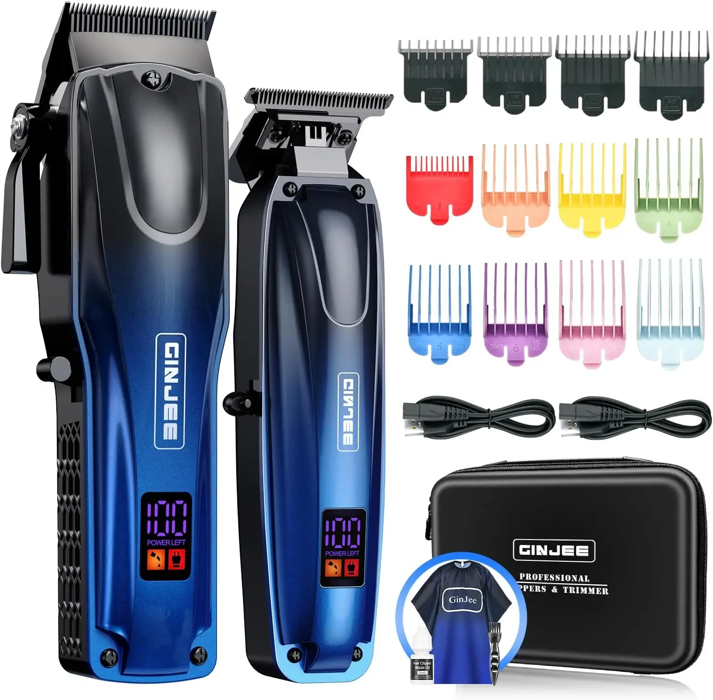 Cordless & Corded Hair Clippers for Men - Rechargeable Barber Set with Fade Lever, Guide Combs, Travel Case
Cordless & Corded Hair Clippers for Men - Rechargeable Barber Set with Fade Lever, Guide Combs, Travel Case