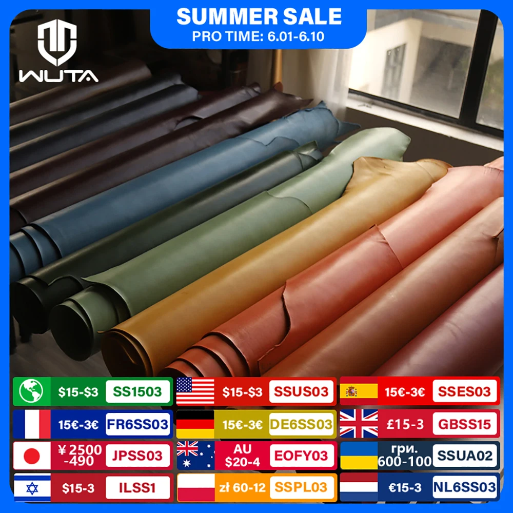 WUTA 3 Square Feet Irregular Colored Vegetable Tanned Cowhide Leather Piece DIY Full Grain Waxed Genuine Leather
WUTA 3 Square Feet Irregular Colored Vegetable Tanned Cowhide Leather Piece DIY Full Grain Waxed Genuine Leather