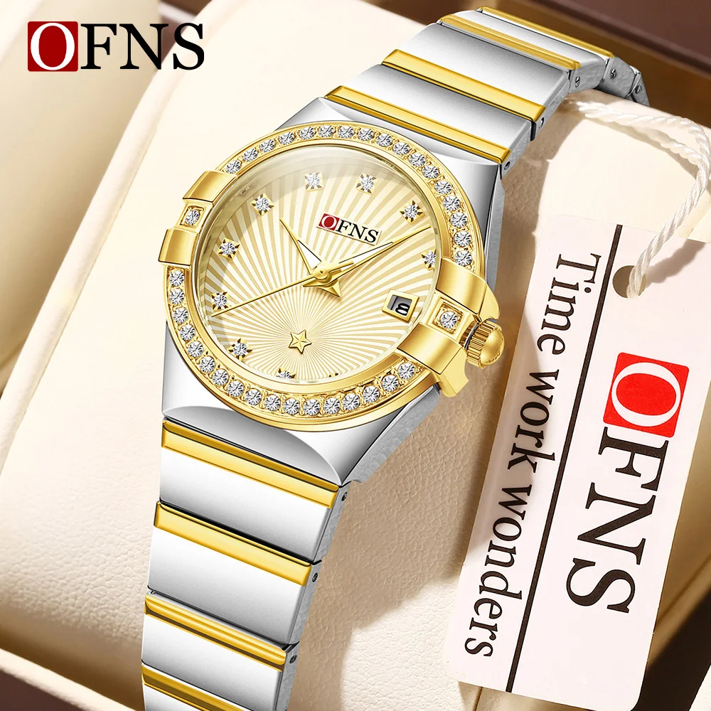 OFNS 1569 Fashion Korean Edition Diamond encrusted Women's Quartz Watch Waterproof Calendar Night Light Women's Quartz Watch
OFNS 1569 Fashion Korean Edition Diamond encrusted Women's Quartz Watch Waterproof Calendar Night Light Women's Quartz Watch