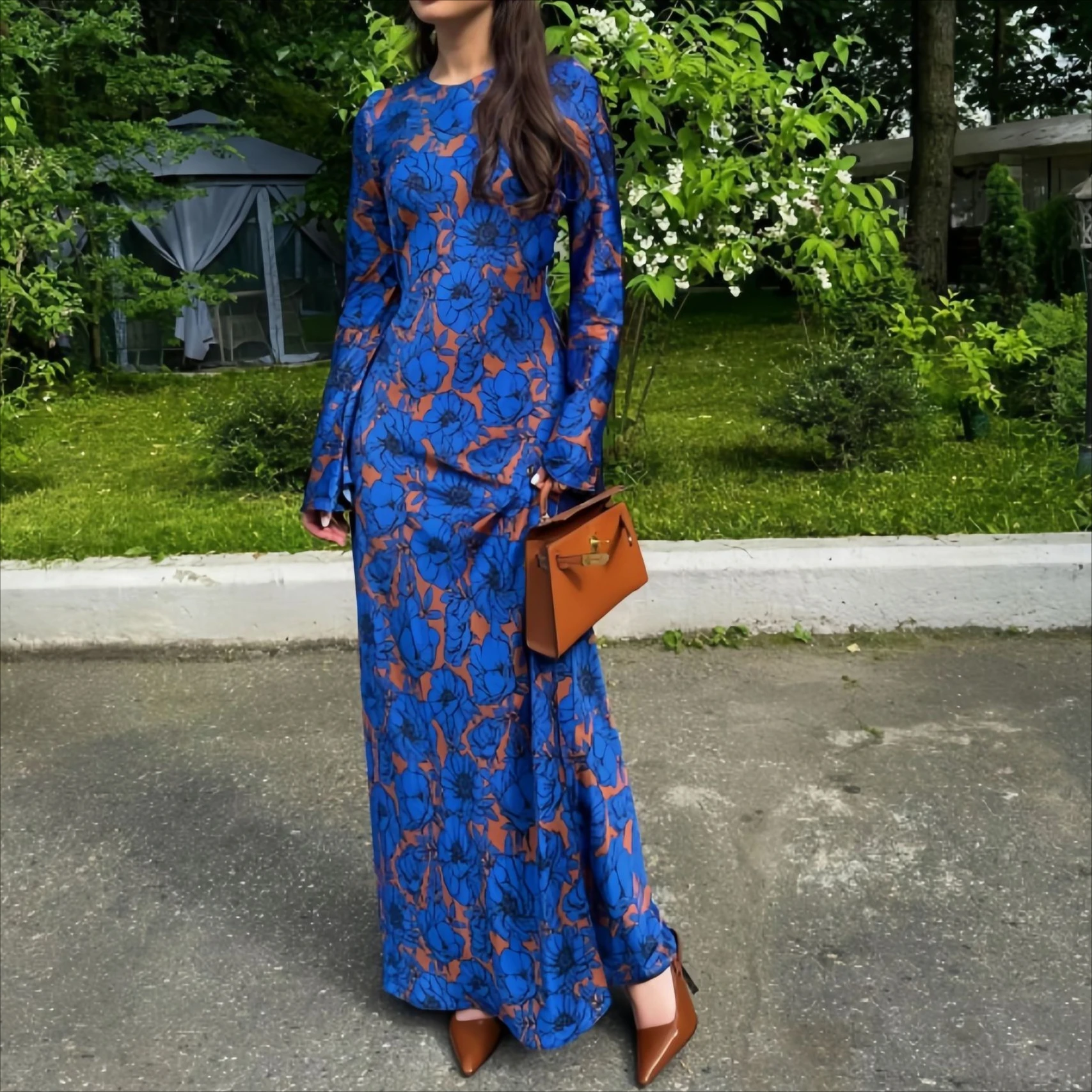 Long Dress Women Dresses Print Vestidos Round Neck Full Sleeve High Waist Elegant Splice Y2k Streetwear Work Party Night 2025 
Long Dress Women Dresses Print Vestidos Round Neck Full Sleeve High Waist Elegant Splice Y2k Streetwear Work Party Night 2025