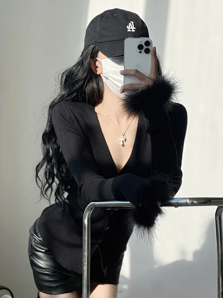 Романтический сексуальный вязаный открытый кардиган с глубоким вырезом V Ne, женский осенне-зимний облегающий удлиненный свитер с завязкой на талии све
Романтический сексуальный вязаный открытый кардиган с глубоким вырезом V Ne, женский осенне-зимний облегающий удлиненный свитер с завязкой на талии све