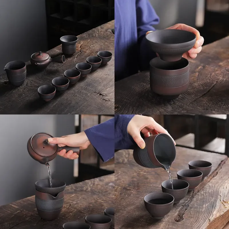 【CHIMU HOME】 Purple Pottery Kung Fu Set for Ceramic Handmade Simple Chinese Retro Domestic Making Device Gaiwan
【CHIMU HOME】 Purple Pottery Kung Fu Set for Ceramic Handmade Simple Chinese Retro Domestic Making Device Gaiwan
