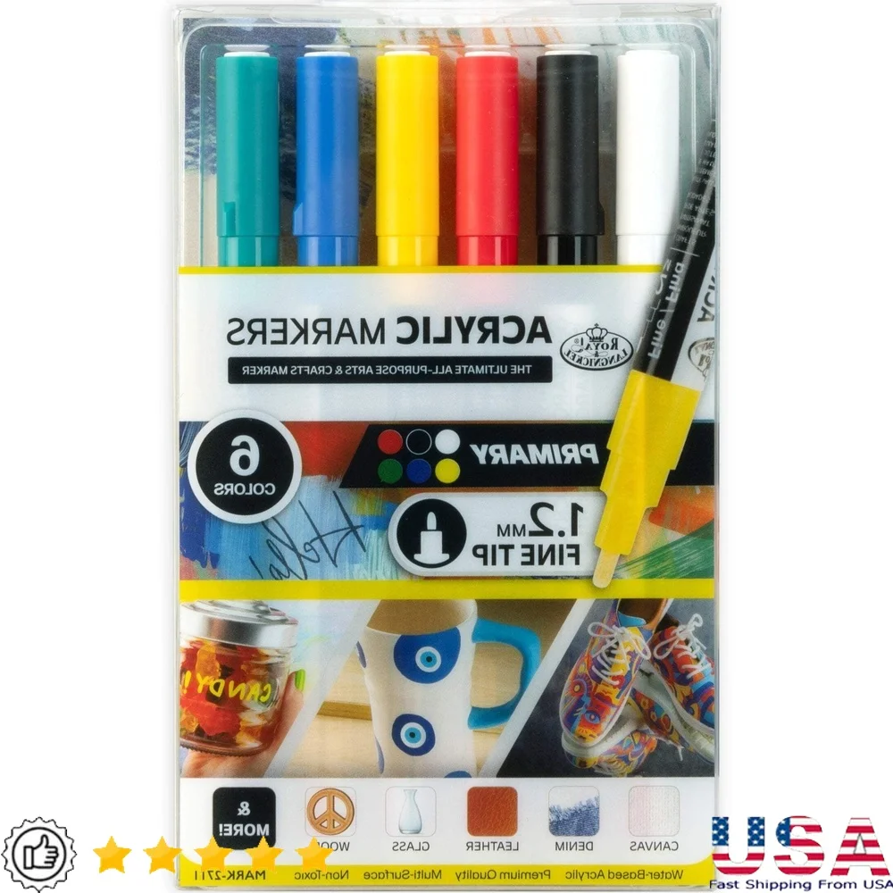 6 Piece Non-Toxic Acrylic Art Marker Set Multi-Surface Fine Point Markers Artists Crafters Beginners Illustration Crafting
6 Piece Non-Toxic Acrylic Art Marker Set Multi-Surface Fine Point Markers Artists Crafters Beginners Illustration Crafting