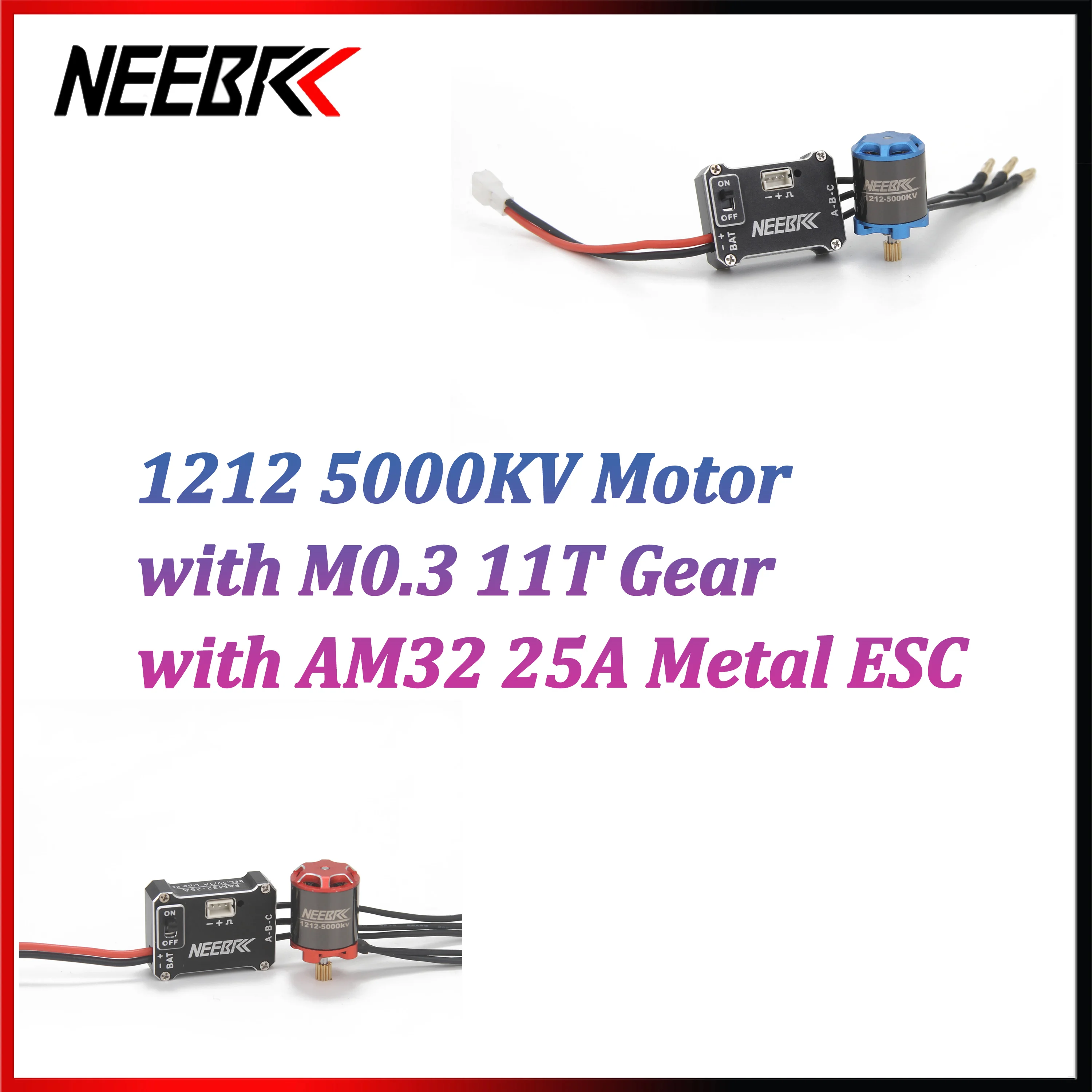 NEEBRC 1212 5000KV Motor with AM32 25A Metal ESC M0.3 11T Gear Combo for 1/24 1/30 RC Car Drift Crawler Toy Parts Axial SCX30
NEEBRC 1212 5000KV Motor with AM32 25A Metal ESC M0.3 11T Gear Combo for 1/24 1/30 RC Car Drift Crawler Toy Parts Axial SCX30
