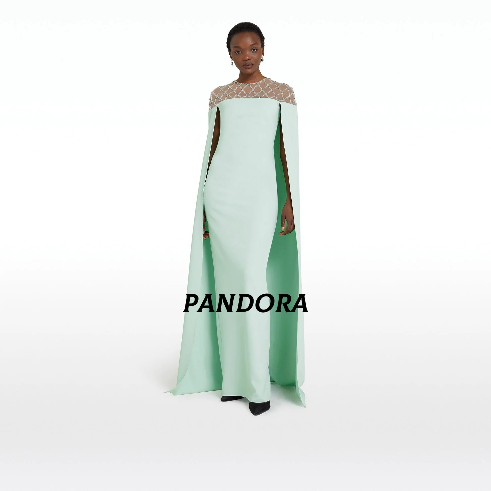 Pandora O-neck floor-length formal evening gown cap sleeves Mermaid cutout beaded elegant women's wedding birthday party dress
Pandora O-neck floor-length formal evening gown cap sleeves Mermaid cutout beaded elegant women's wedding birthday party dress