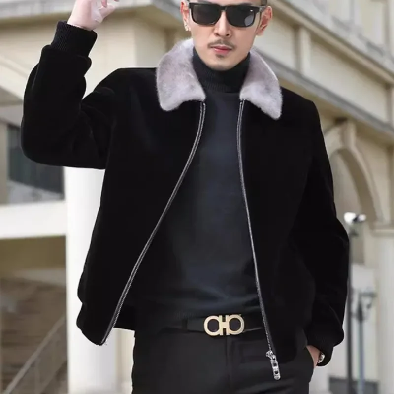 New Fashion Men Fur Collar Fluffy Jackets Man Fleece Warm Casual Winter Jackets Quality Male Slim Fit Leather Jackets Size 5XL
New Fashion Men Fur Collar Fluffy Jackets Man Fleece Warm Casual Winter Jackets Quality Male Slim Fit Leather Jackets Size 5XL