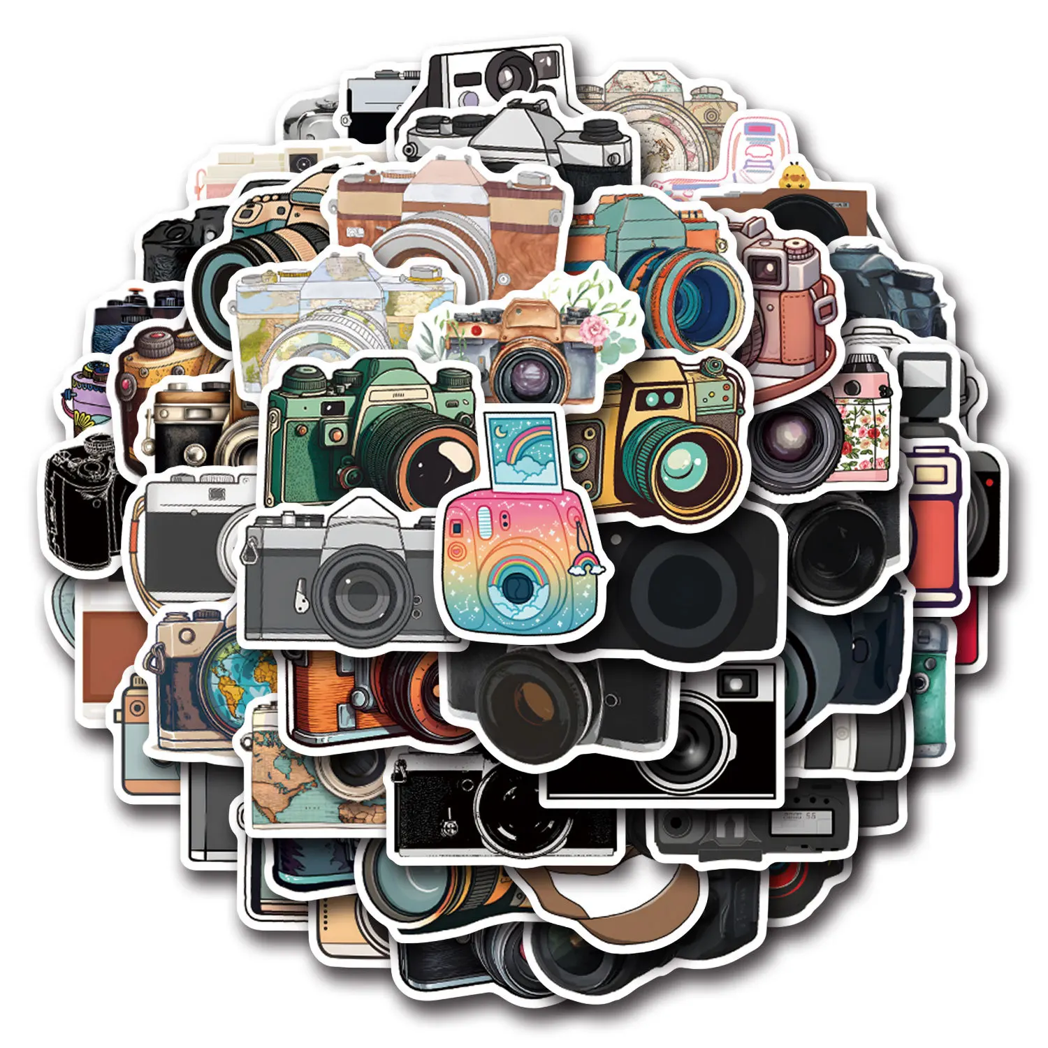 55PCS Cartoon Camera Stickers Creative Graffiti Decorative Luggage Water Cup Scrapbook Phone Case Guitar Waterproof Decals Gifts
55PCS Cartoon Camera Stickers Creative Graffiti Decorative Luggage Water Cup Scrapbook Phone Case Guitar Waterproof Decals Gifts
