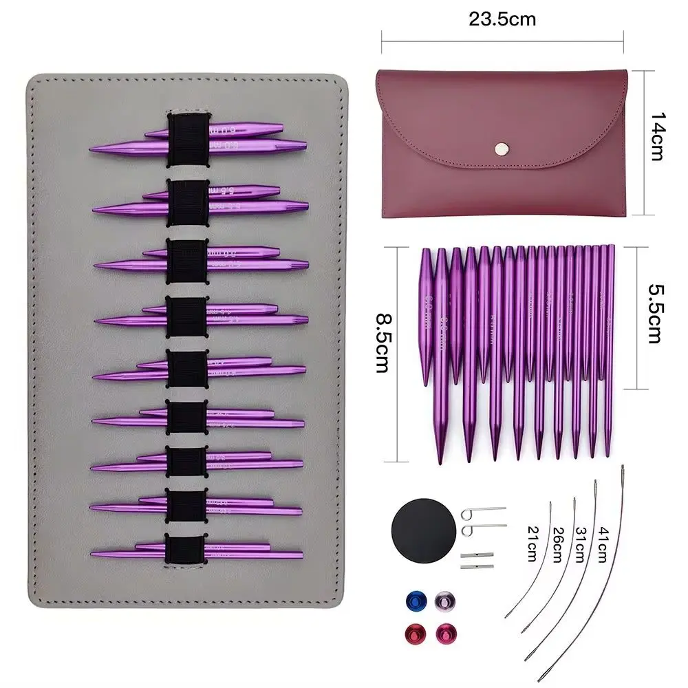 9Pairs Circulars Knitting Needles, Removable Aluminium Crochet Hooks Needles Handmade Crafts Comfortable Grip for DIY Weaving
9Pairs Circulars Knitting Needles, Removable Aluminium Crochet Hooks Needles Handmade Crafts Comfortable Grip for DIY Weaving
