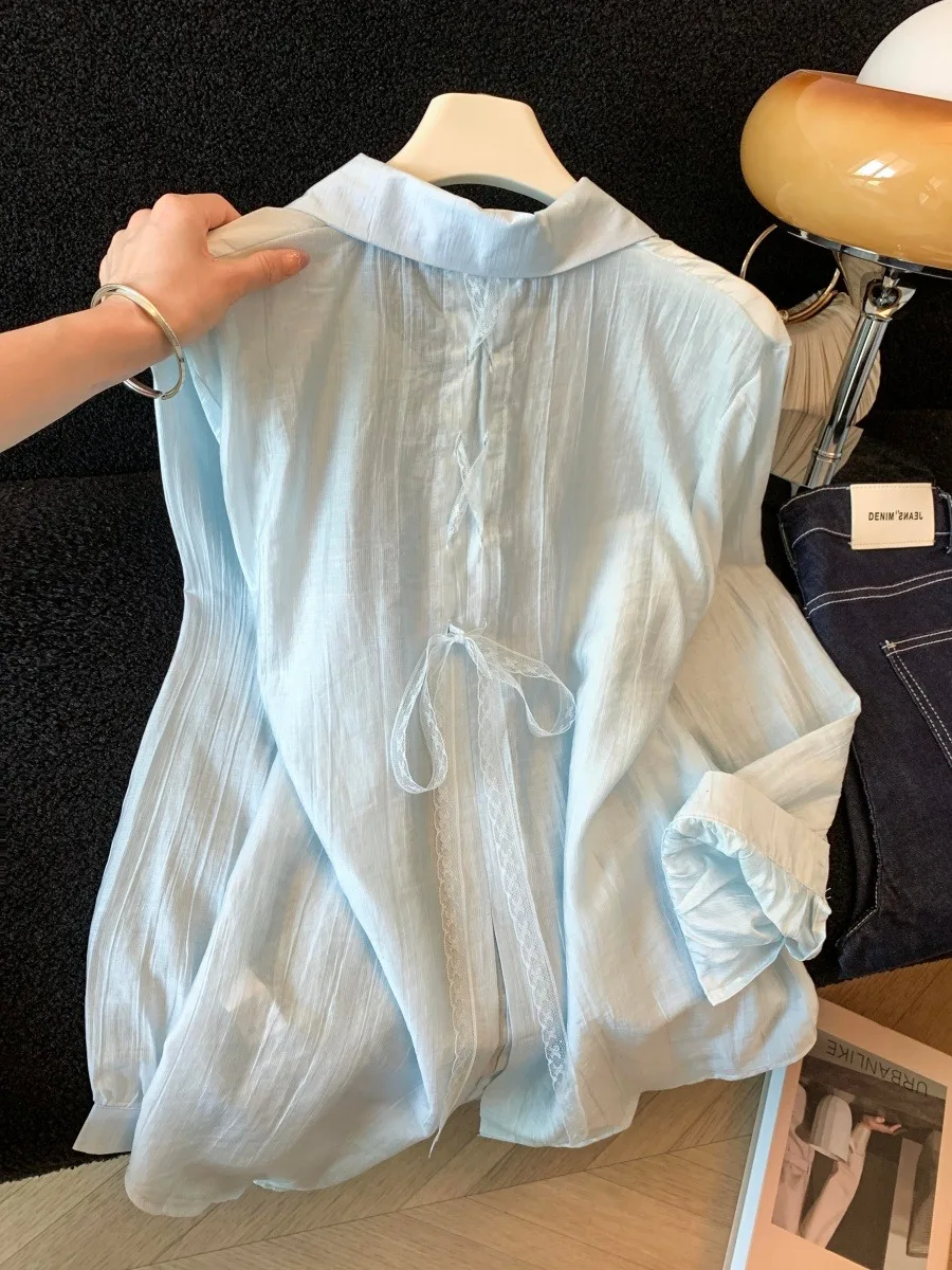 Summer Women's Sun Protection Shirt Lace Back Tie Drapey Silk Cotton Linen Blend Fashionable Unique Style Long Sleeve Co...
Summer Women's Sun Protection Shirt Lace Back Tie Drapey Silk Cotton Linen Blend Fashionable Unique Style Long Sleeve Co...
