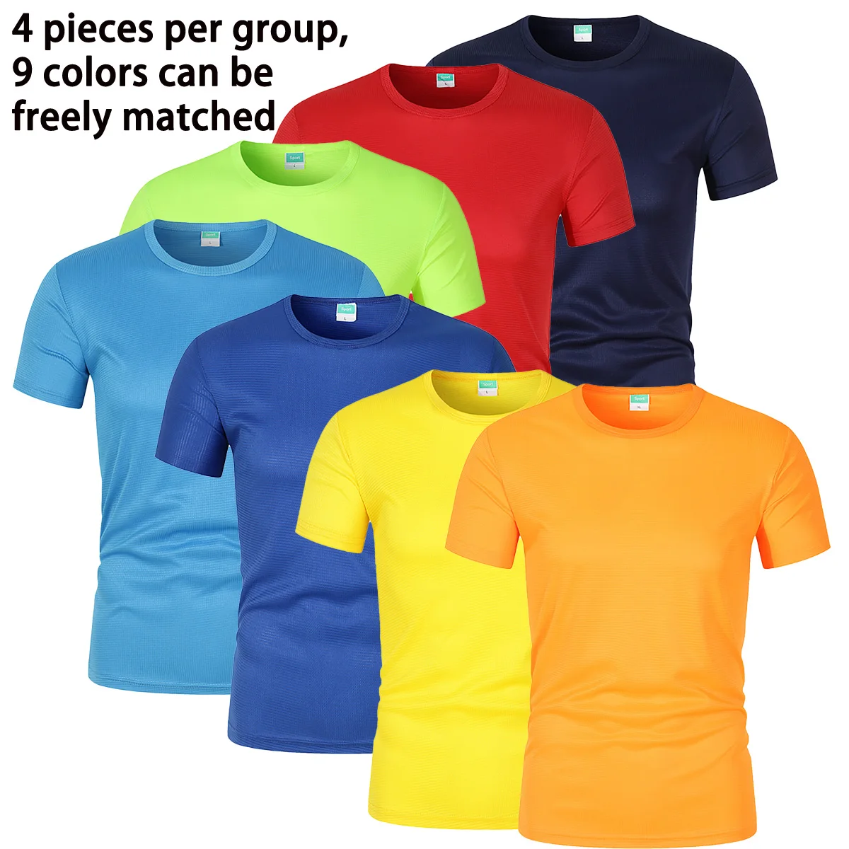 Men's Quick Drying T-shirt Round Neck Short Sleeved Spring Summer Sports Fitness Running Team Work Clothing 4-piece Set
Men's Quick Drying T-shirt Round Neck Short Sleeved Spring Summer Sports Fitness Running Team Work Clothing 4-piece Set