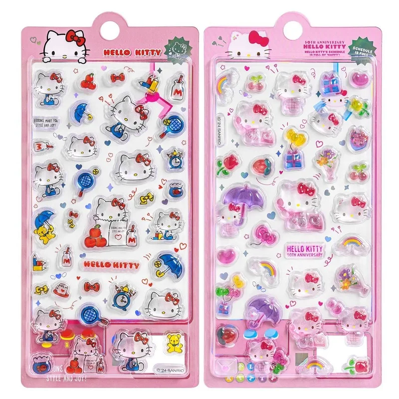 40 шт. 3D-наклейки Hello Kitty с рельефным изображением, кристальные 3D-наклейки Sanrio, детские наклейки-поощрения, мультяшные декоративные наклейки, подарок для него
40 шт. 3D-наклейки Hello Kitty с рельефным изображением, кристальные 3D-наклейки Sanrio, детские наклейки-поощрения, мультяшные декоративные наклейки, подарок для него