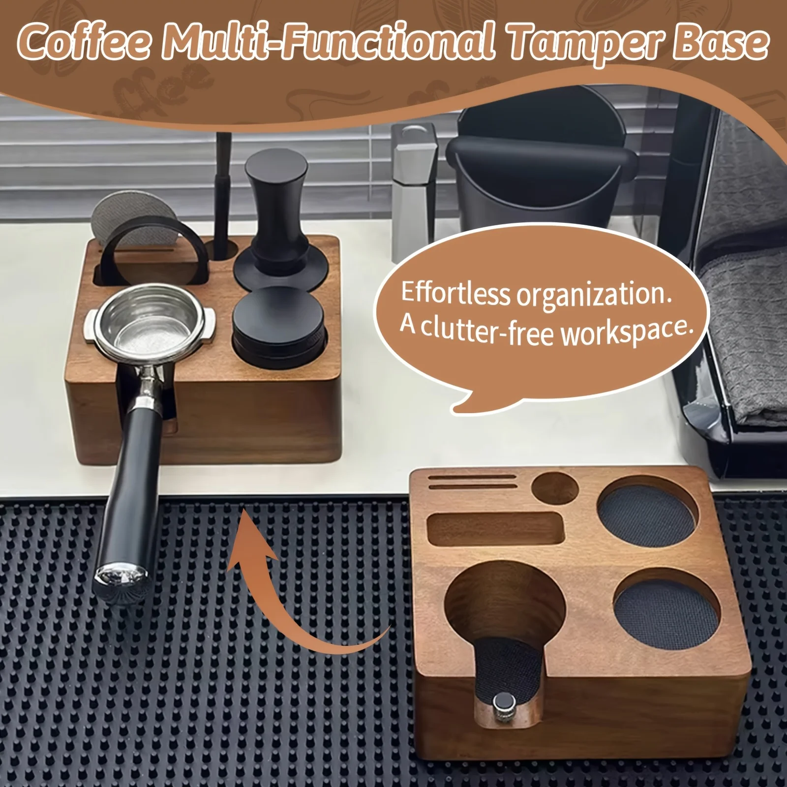 Coffee Tamper Base & Storage Tray Handle with Powder Dispenser, Tamper Brush Holder, Bowl & Water Separator - Multi-Functional N
Coffee Tamper Base & Storage Tray Handle with Powder Dispenser, Tamper Brush Holder, Bowl & Water Separator - Multi-Functional N