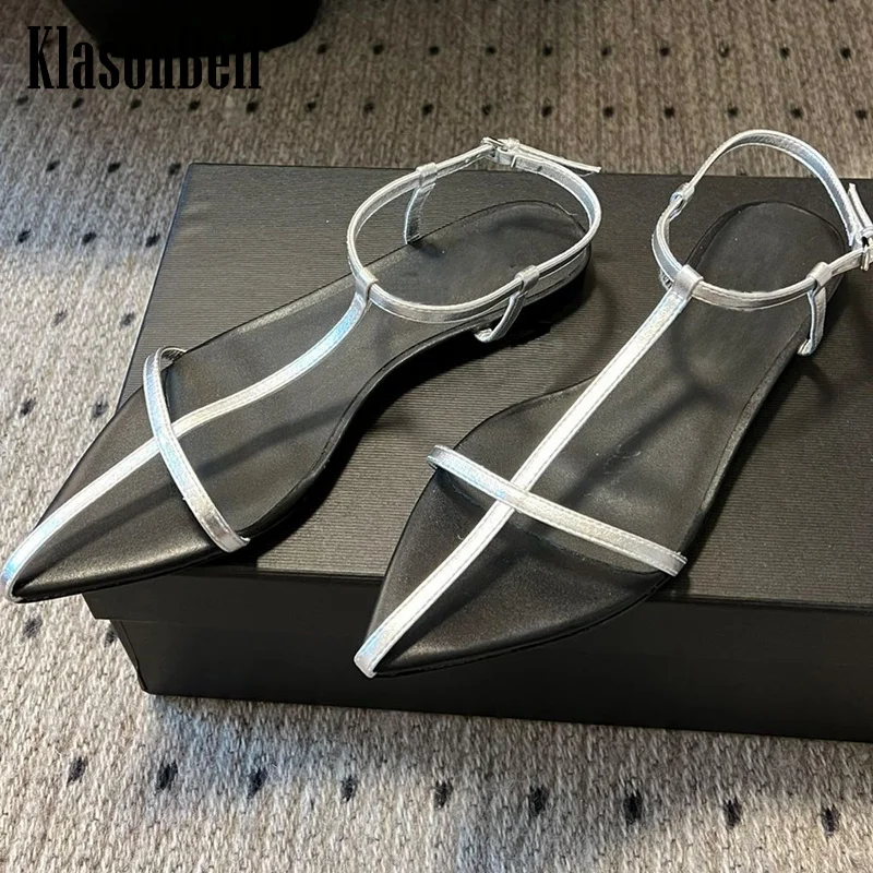 3.29 KlasonBell 2024 Spring Summer New Criss-Cross Strap Shoes Fashion Pointed Toe Flat Real Leather Sandals
3.29 KlasonBell 2024 Spring Summer New Criss-Cross Strap Shoes Fashion Pointed Toe Flat Real Leather Sandals
