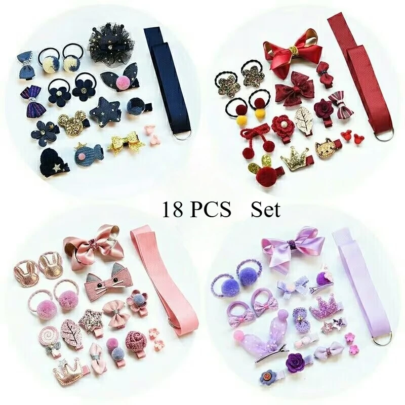 Набор заколок для волос из 18 шт., милые аксессуары для волос, заколка для волос с героями мультфильмов для девочек, головной убор, бант, цветок, животное, шпилька, кольцо для волос, эластичный головной убор
Набор заколок для волос из 18 шт., милые аксессуары для волос, заколка для волос с героями мультфильмов для девочек, головной убор, бант, цветок, животное, шпилька, кольцо для волос, эластичный головной убор