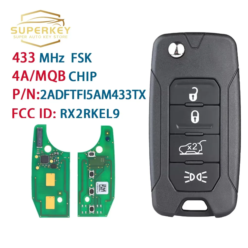 SUPERKEY RX2RKEL9 2ADFTFI5AM433TX Keyless Remote Flip Key 4A /48Chip 433.92MHz SIP22 Blade For Jeep Renegade 2016 2017 2018
SUPERKEY RX2RKEL9 2ADFTFI5AM433TX Keyless Remote Flip Key 4A /48Chip 433.92MHz SIP22 Blade For Jeep Renegade 2016 2017 2018