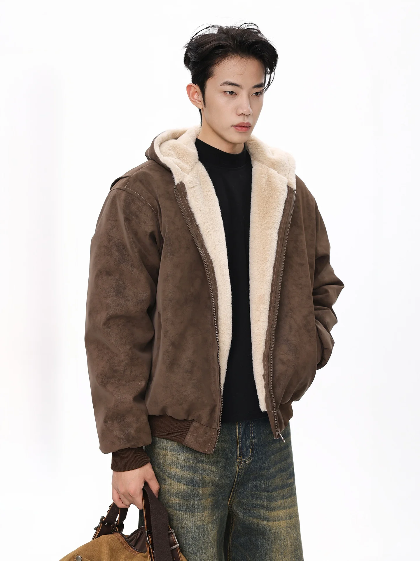 ABFR American Retro PU Leather Cotton Jaet Men's Winter Thiened Warm Cotton Coat Hooded Youth Casual Faion Coat
ABFR American Retro PU Leather Cotton Jaet Men's Winter Thiened Warm Cotton Coat Hooded Youth Casual Faion Coat