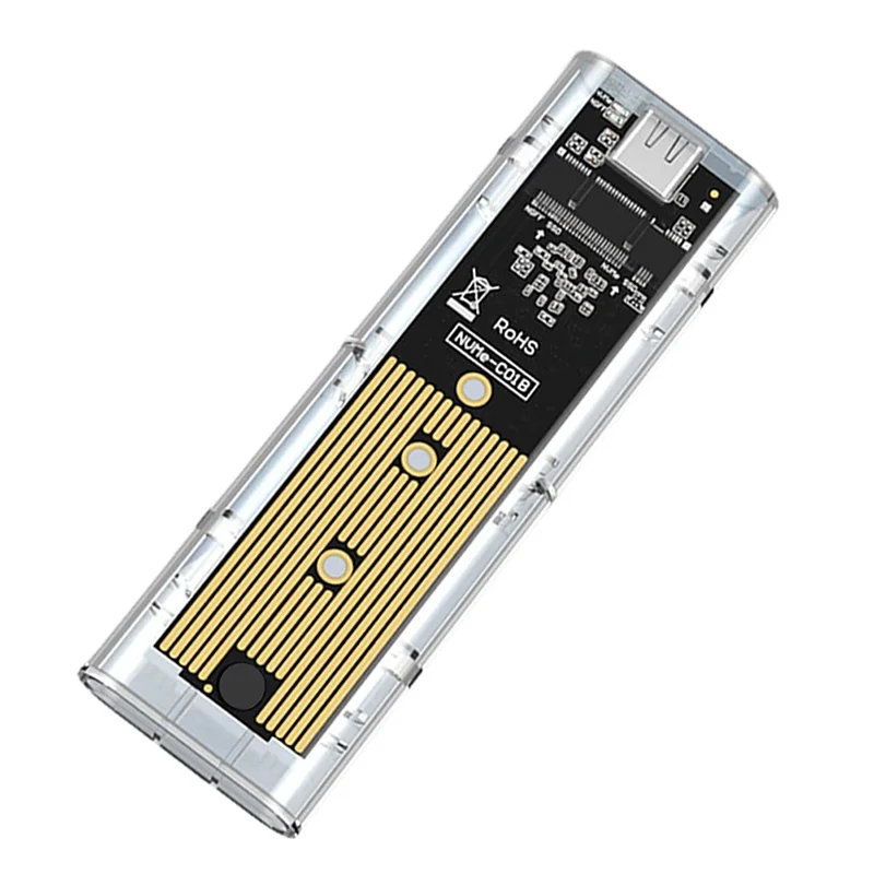 M.2 NVME PCIe NGFF SATA Dual Protocol SSD Case Clear USB Type C 5Gbps PCI-E M2 SSD Transparent Enclosure Hard Disk Box Accessory
M.2 NVME PCIe NGFF SATA Dual Protocol SSD Case Clear USB Type C 5Gbps PCI-E M2 SSD Transparent Enclosure Hard Disk Box Accessory