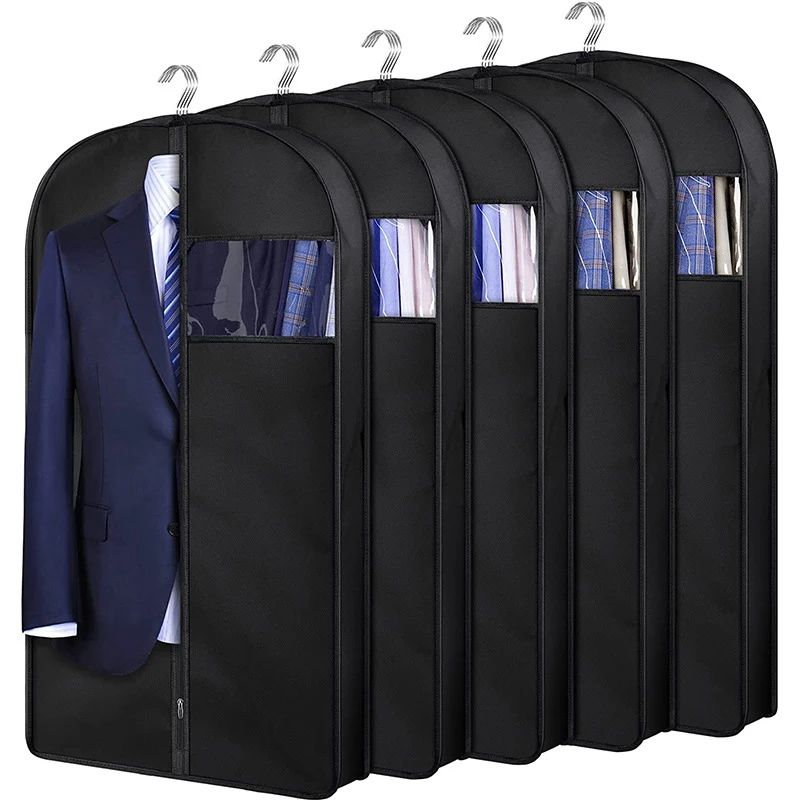 New Black Suit and Dress Gusseted Travel Garment Bag Suit Bags Durable Breathable Gusseted Coats Suit Cover with Clear ID Window
New Black Suit and Dress Gusseted Travel Garment Bag Suit Bags Durable Breathable Gusseted Coats Suit Cover with Clear ID Window