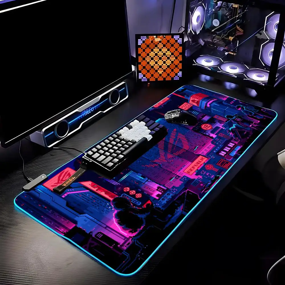 New Asus Rog Mouse Pad RGB HD Mousepad Pad Rug Desk Mat Computer Gaming PC Accessories Rubber Keyboard LED Mats