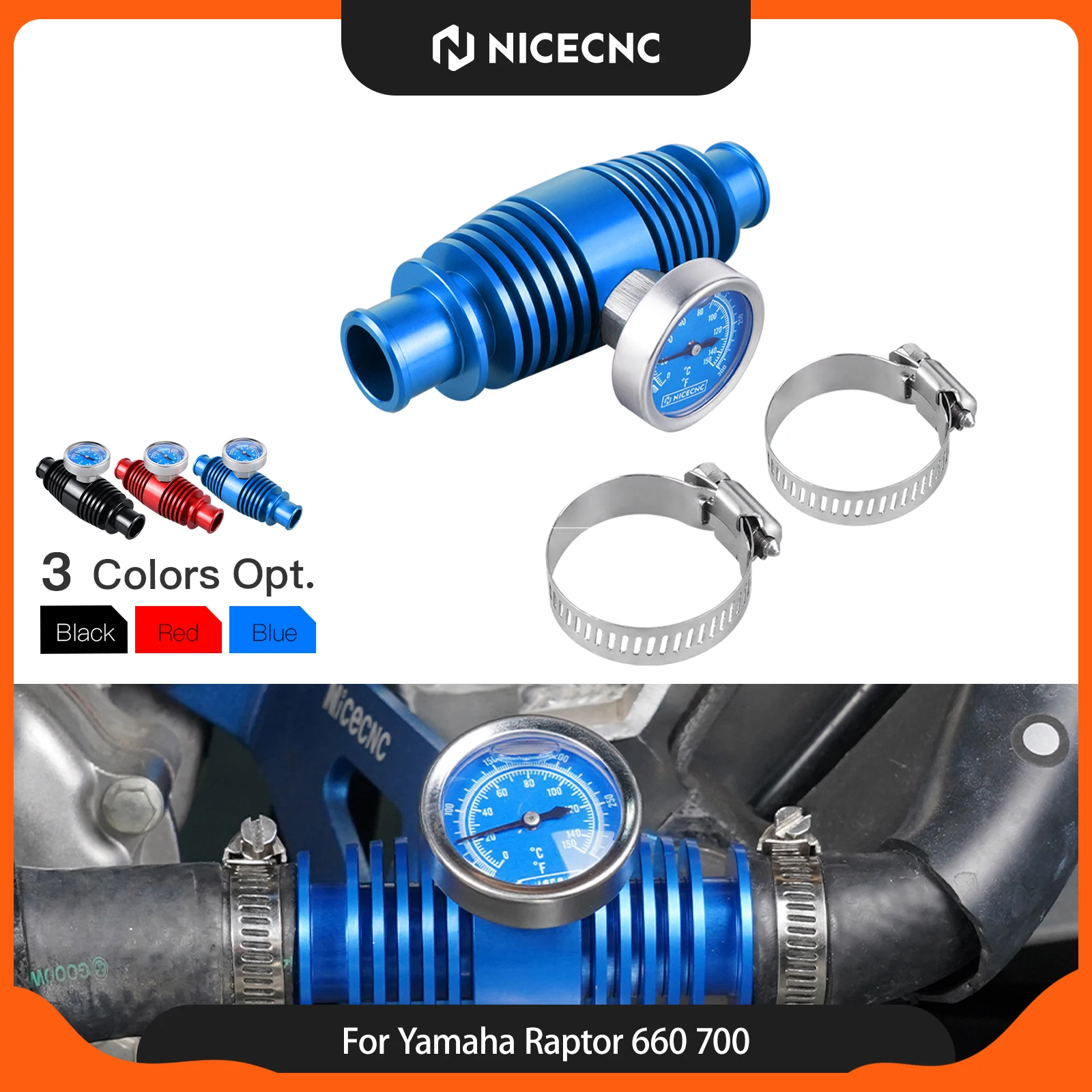 NICECNC Radiator Inline Temperature Gauge Cooler For Yamaha Raptor 700 700R 660 YFZ450R Banshee 350 2006-2026 ATV Accessories
NICECNC Radiator Inline Temperature Gauge Cooler For Yamaha Raptor 700 700R 660 YFZ450R Banshee 350 2006-2026 ATV Accessories