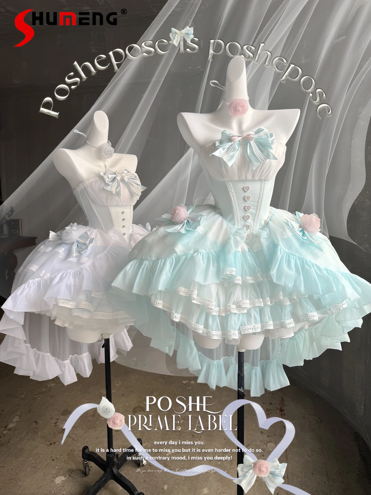 Elegant High-end Princess Birthday Party Dress Sleeveless Off-shoulder Bow High Waist Slim Heart Buckle Lolita Puffy Dress Women
Elegant High-end Princess Birthday Party Dress Sleeveless Off-shoulder Bow High Waist Slim Heart Buckle Lolita Puffy Dress Women