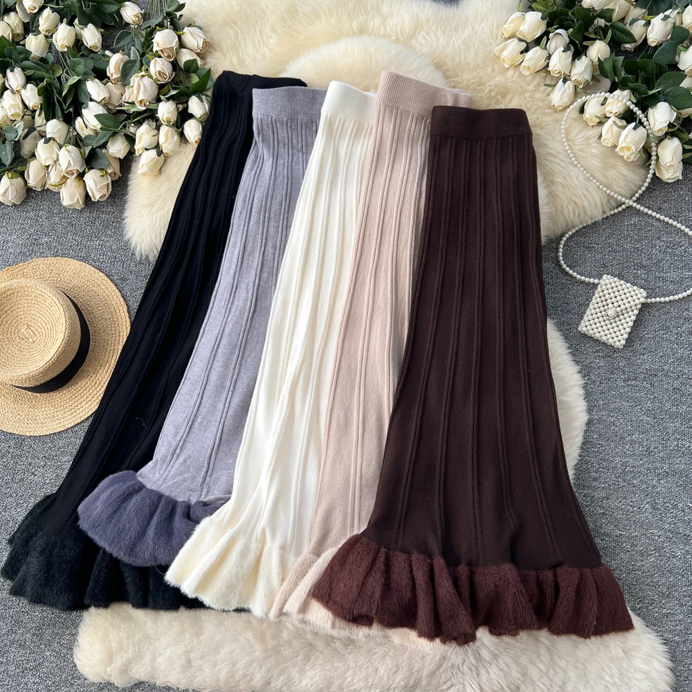 Clothland Women Elegant Ruffled Knitting Skirt Elastic Waist Candy Color Patchwork Female Chic Midi Skirts Mujer BA359
Clothland Women Elegant Ruffled Knitting Skirt Elastic Waist Candy Color Patchwork Female Chic Midi Skirts Mujer BA359