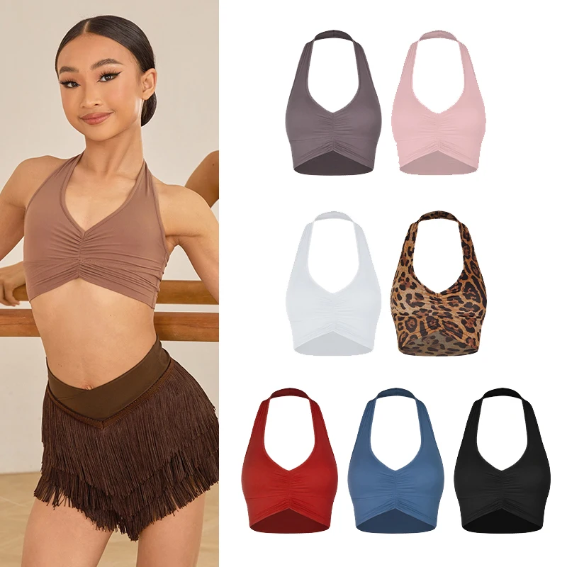 Latin Dance Tops For Girls V-Neck Hanging Neck Vest Chacha Rumba Tango Dress New Children Latin Practice Clothes
Latin Dance Tops For Girls V-Neck Hanging Neck Vest Chacha Rumba Tango Dress New Children Latin Practice Clothes
