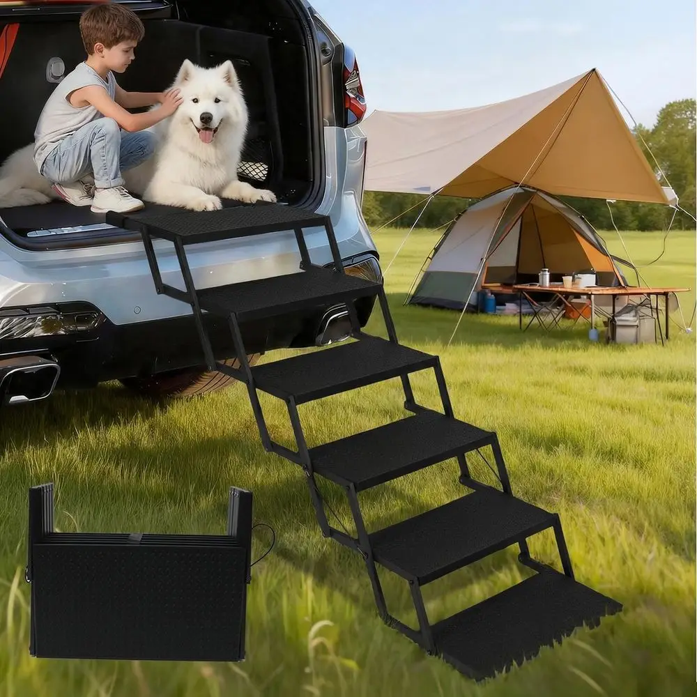 6-Step Lightweight Dog Ramp for Large Dogs, Supports 200 lbs, Ideal for Vehicles, Beds, and More
6-Step Lightweight Dog Ramp for Large Dogs, Supports 200 lbs, Ideal for Vehicles, Beds, and More