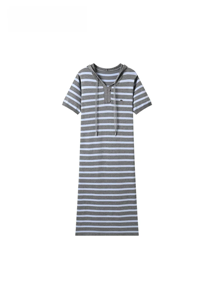 Summer New plus Size Women's Dress Cara CLUB Striped Short Sleeve Knitted Midi Hooded Dress Casual Loose Fit Polyester Fiber
Summer New plus Size Women's Dress Cara CLUB Striped Short Sleeve Knitted Midi Hooded Dress Casual Loose Fit Polyester Fiber