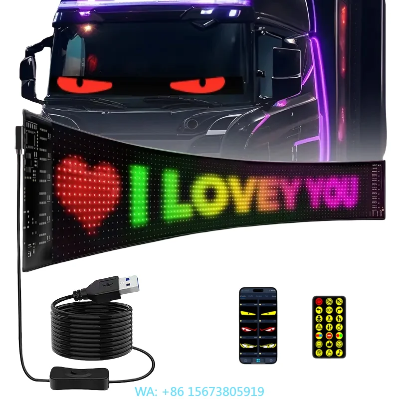 P5 Auto Window LED Display Screen Strip Light APP Bluetooth Control USB Powered IP65 Waterproof Multi-Color for Truck/Car Devil
P5 Auto Window LED Display Screen Strip Light APP Bluetooth Control USB Powered IP65 Waterproof Multi-Color for Truck/Car Devil