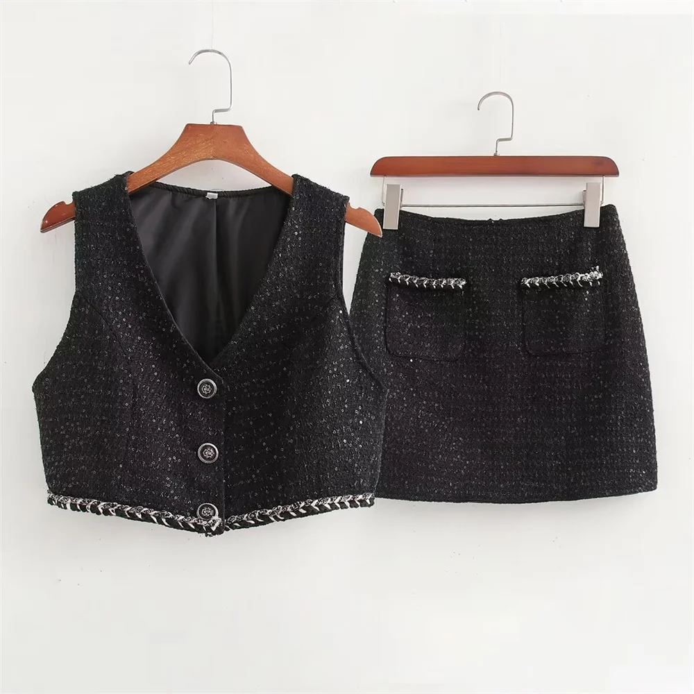 Taop&Za Summer New Product Women's Fashion Leisure Small Fragrant Style Sleeveless Top High Waist A-line Skirt Set
Taop&Za Summer New Product Women's Fashion Leisure Small Fragrant Style Sleeveless Top High Waist A-line Skirt Set