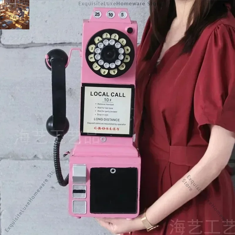 Vintage wrought iron old wall phone old landline model bar restaurant with creative Internet celebrity shop decoration
Vintage wrought iron old wall phone old landline model bar restaurant with creative Internet celebrity shop decoration