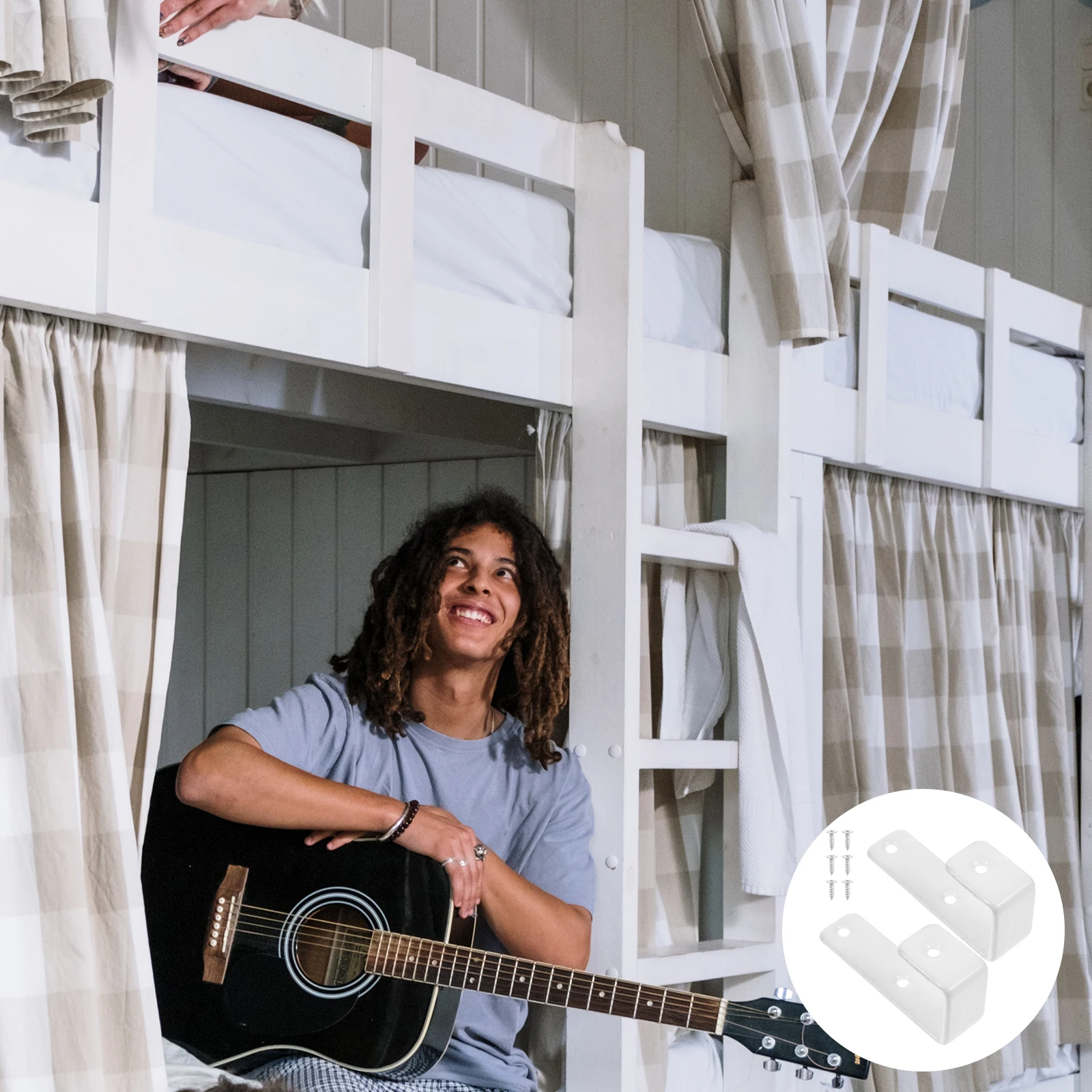 1 set Rubber Coated Hooks 25MM Ladder Brackets Bunk Bed Stairs White Hardware Iron Easy Install Storage Accessories
1 set Rubber Coated Hooks 25MM Ladder Brackets Bunk Bed Stairs White Hardware Iron Easy Install Storage Accessories